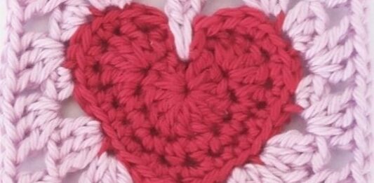 Heart Granny Square Crochet Pattern