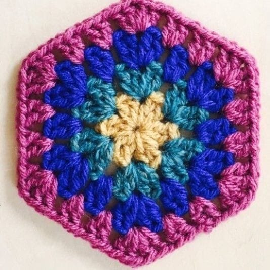 How to Crochet a Granny Hexagon - My Sweet Crochet