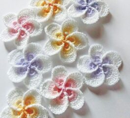 Plumeria flower crochet Tutorial