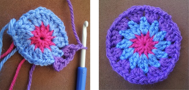 Granny Squares with Round Center