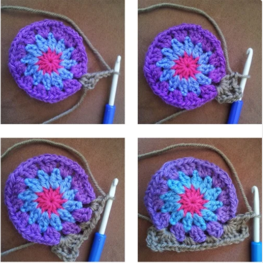 Granny Squares with Round Center