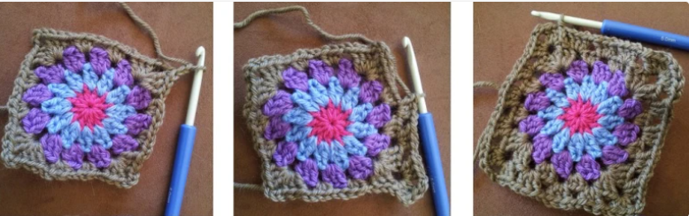 Granny Squares with Round Center