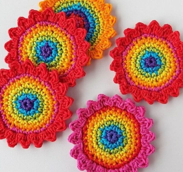 Crochet Flower Coasters Pattern - My Sweet Crochet