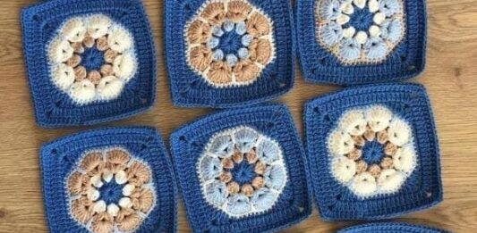 African Flower Square Pattern