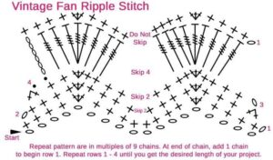 Vintage Fan Ripple Stitch