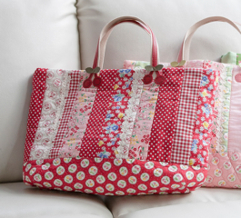 Wide Tote Bag Cherry Handles