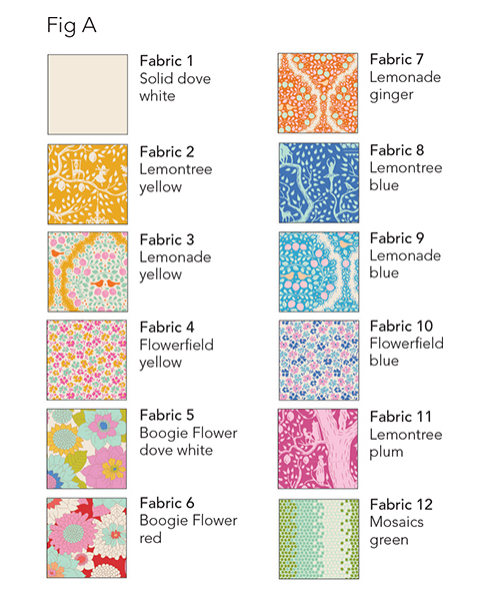 Lemontree Appliqué Cushion Pattern colors