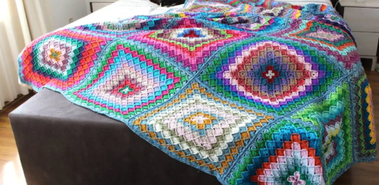 Bavarian Style Blanket Free Crochet Pattern